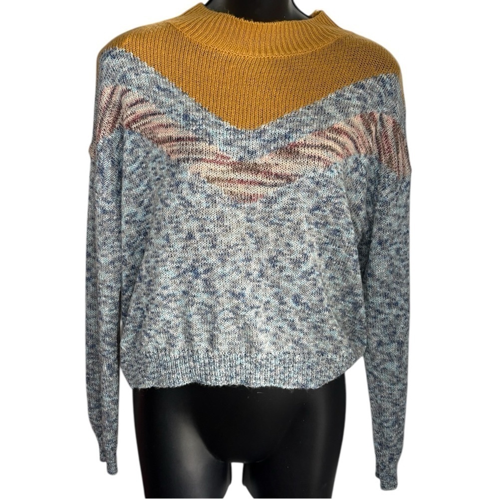 Willow & Root women’s knit lightweight sweater yellow gray sz XS preloved